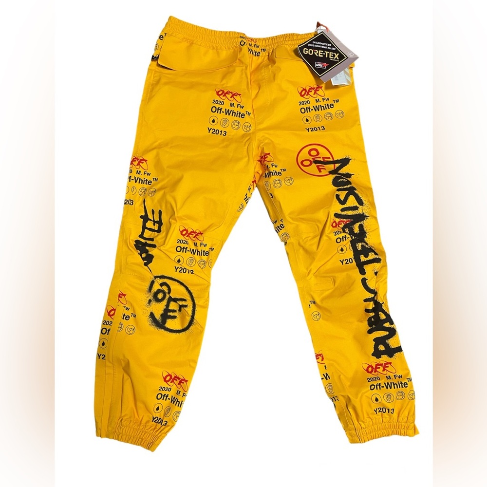 Off White Gore Tex Grafitti Pants Yellow Size Large